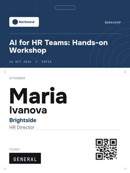 A printed attendee name badge with a QR code, generated by SeatCue
